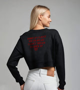 2 black Cropped Sweatshirt red SORRY IF I LEFT YOU ON READ I DIDN'T MEAN TO OPEN IT #color_black