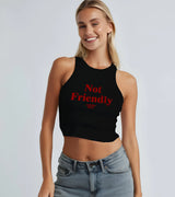 2 black Tank Crop Top red Not Friendly #color_black