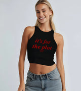 2 black Tank Crop Top red it's for the plot #color_black