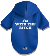 2 blue Pet Hoodie white I'M WITH THE BITCH #color_blue