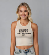 2 cream Tank Crop Top black WORLD'S BEST EX GIRLFRIEND #color_cream