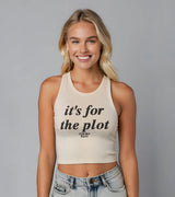 2 cream Tank Crop Top black it's for the plot #color_cream