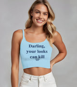 2 lightblue Cami Crop Top navyblue Darling your looks can kill #color_lightblue