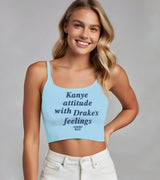 2 lightblue Cami Crop Top navyblue Kanye attitude with Drake's feelings #color_lightblue