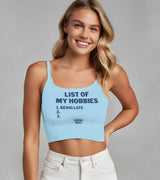 2 lightblue Cami Crop Top navyblue LIST OF MY HOBBIES being late #color_lightblue