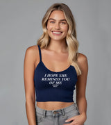 2 navy Cami Crop Top white I HOPE SHE REMINDS YOU OF ME #color_navy