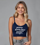 2 navy Cami Crop Top white pretty girls like techno music #color_navy