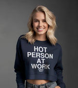 2 navy Cropped Sweatshirt white HOT PERSON AT WORK #color_navy