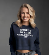 2 navy Cropped Sweatshirt white WORLD'S BEST EX GIRLFRIEND #color_navy