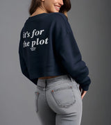 2 navy Cropped Sweatshirt white it's for the plot #color_navy