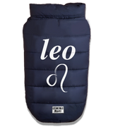 2 navy Pet Puffer Jacket white leo #color_navy