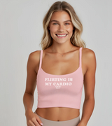2 pink Cami Crop Top white FLIRTING IS MY CARDIO #color_pink