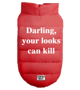2 red Pet Puffer Jacket white Darling your looks can kill #color_red