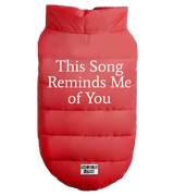 2 red Pet Puffer Jacket white This Song Reminds Me of You #color_red
