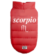 2 red Pet Puffer Jacket white scorpio #color_red