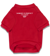 2 red Pet T-Shirt white NOBODY IS PERFECT (i'm nobody) #color_red