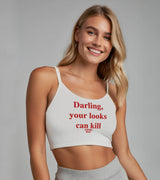 2 white Cami Crop Top red Darling your looks can kill #color_white