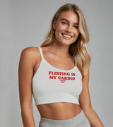 2 white Cami Crop Top red FLIRTING IS MY CARDIO #color_white