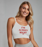 2 white Cami Crop Top red I'M ALWAYS RIGHT #color_white