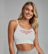 2 white Cami Crop Top red You need to be cold to be a queen. #color_white
