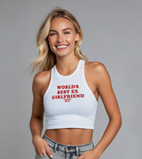 2 white Tank Crop Top red WORLD'S BEST EX GIRLFRIEND #color_white